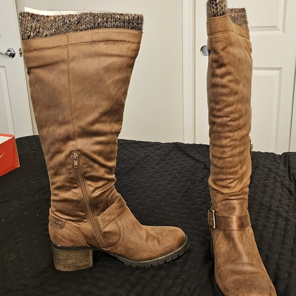 Crown Vintage Chelie Tall Brown Leather Boots - Sz 11 - Picture 11 of 13